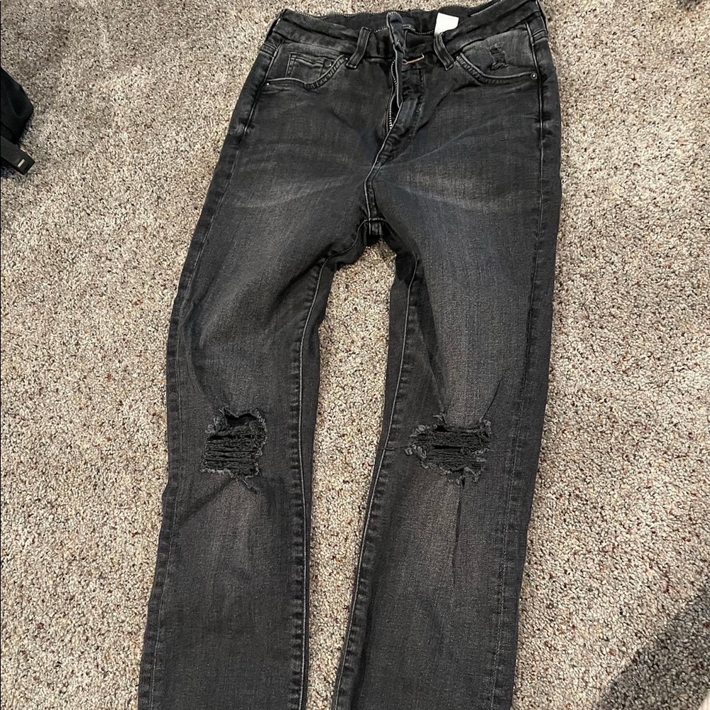H&M skinny black ripped jeans
